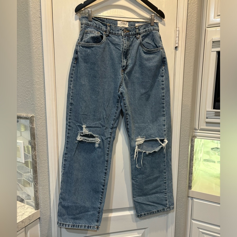 cotton on straight leg jeans with rips